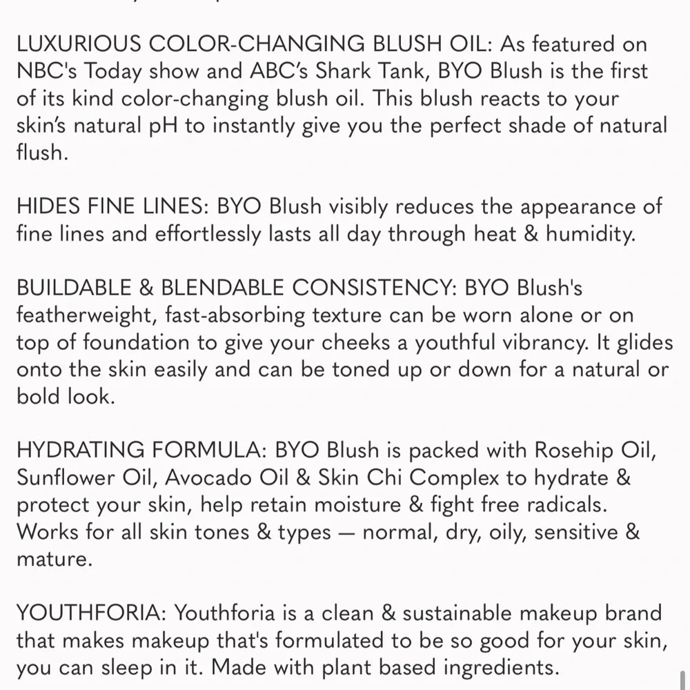 NIB TikTok Famous SHARK TANK Youthforia BYO BLUSH Changing Blush Oil Youth Foria - Picture 8 of 9